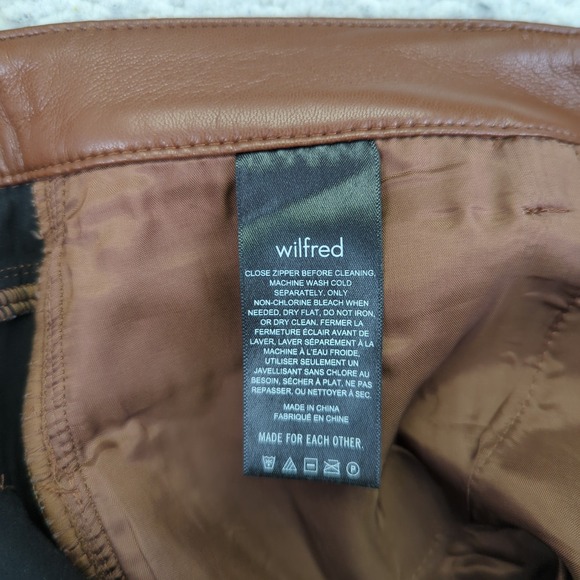 Wilfred Melina‎ High Rise Pants Vegan Faux Leather Straight Leg Women's Size 8 - Picture 9 of 11